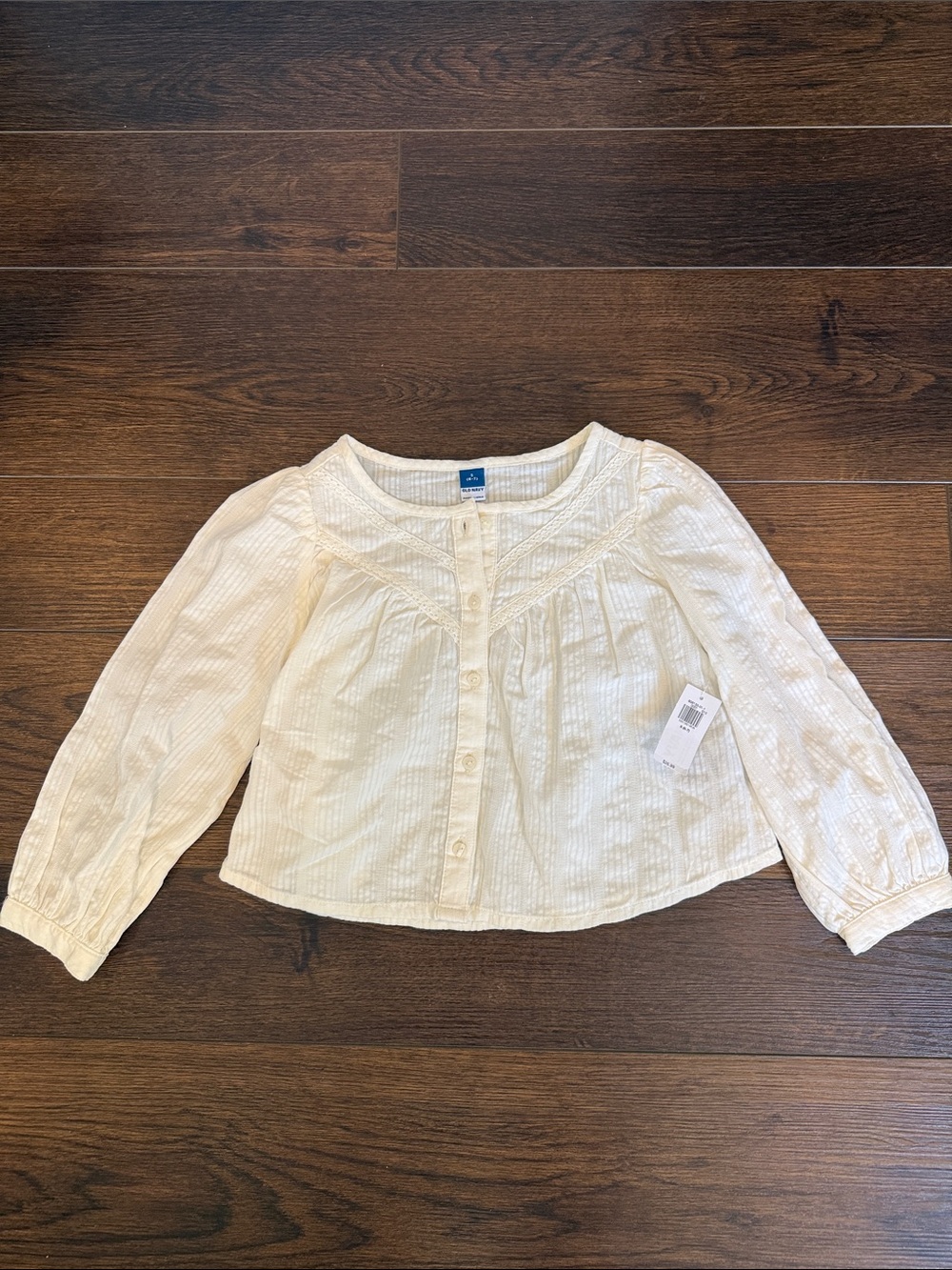 Old Navy Cream Button-Front Peasant Blouse for Girls